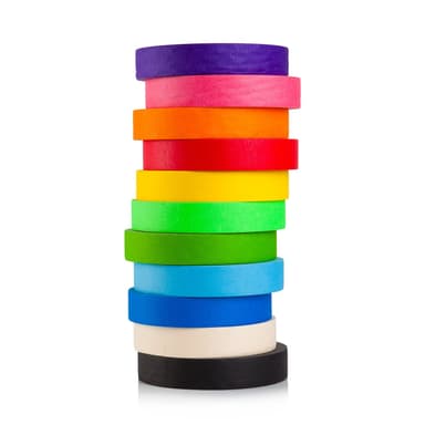 Maskeringstejp olika färger (18 mm / 10 m) 12-pack
