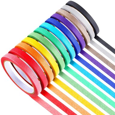 Maskeringstejp olika färger (18 mm / 10 m) 12-pack