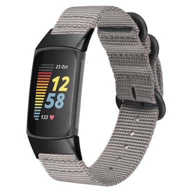 Nylon klockremsbyte för Fitbit Charge 5 Grå