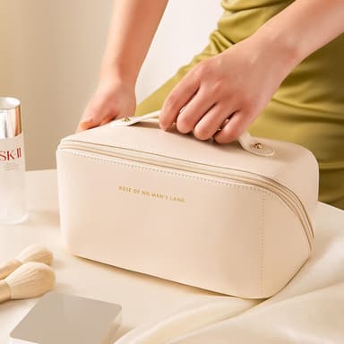 sminkväska stor / Rymlig Necessär - Väska för Smink - Makeup Bag Vit