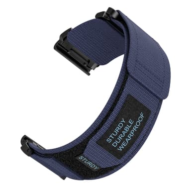 Kardborre nylon sportrem Garmin wtach Blå 22 mm