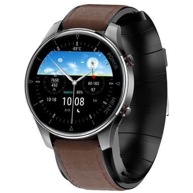 Smartwatch med blodsyre- och blodtrycksmätare Brun