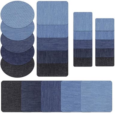 25 delar nylon oval-formad fyrkantig självhäftande reparationslappsats