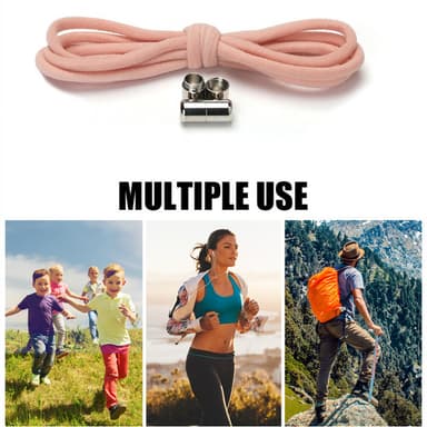 Elastic No Tie Skosnören 2 Par Rosa
