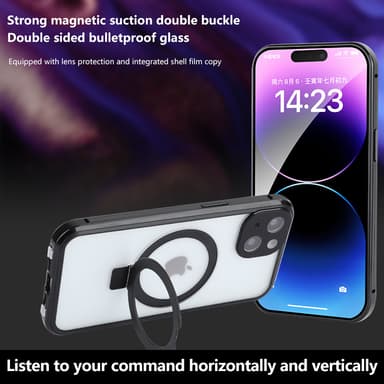 Privacy Magnetic Case med ställ för iPhone Champagne iPhone 15
