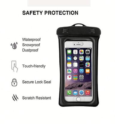 Flytande vattentät mobilväska Universal Svart 2-pack