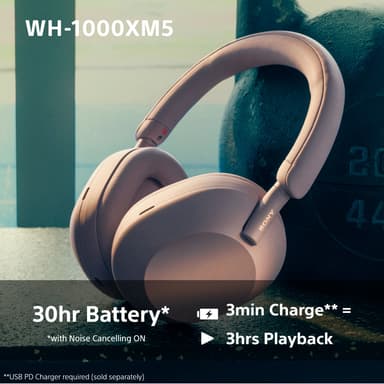 Sony WH-1000XM5 trådlösa around-ear hörlurar (smoky pink)