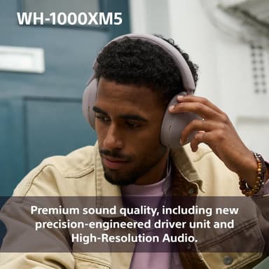 Sony WH-1000XM5 trådlösa around-ear hörlurar (smoky pink)