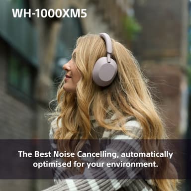 Sony WH-1000XM5 trådlösa around-ear hörlurar (smoky pink)