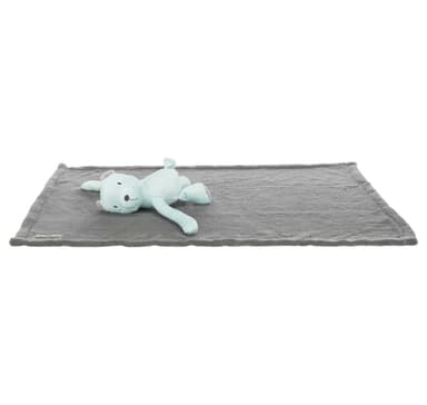 Hundtäcke Junior gosset filt/björn, plysch, 75 × 50 cm, grå/mint