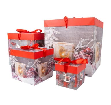 Presentförpackning XMAS GIFT-4, 30x30x30cm, mix