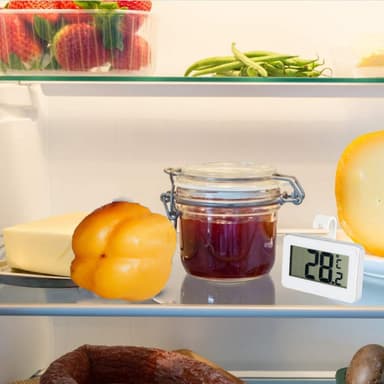 Digital Mini Kylskåpstermometer med krok Vit