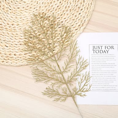 Konstgjorda filigrana blad juldekoration 5-pack Guld