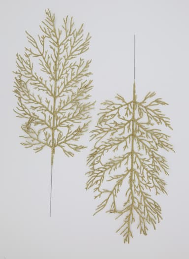 Konstgjorda filigrana blad juldekoration 5-pack Guld