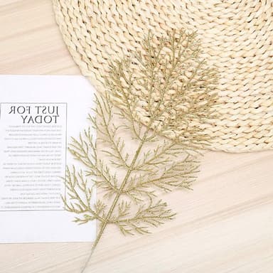 Konstgjorda filigrana blad juldekoration 5-pack Guld