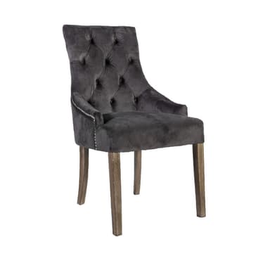 Stol HOLMES VELVET mörkgrå