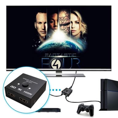 HDMI dubbelriktad splitter/switch 2x2