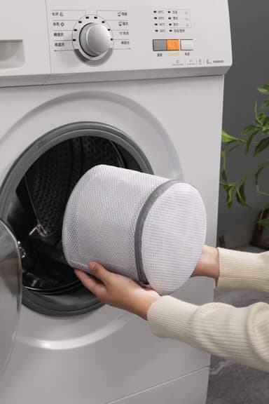 Honeycomb Mesh Tvättväska med dragkedja Vit