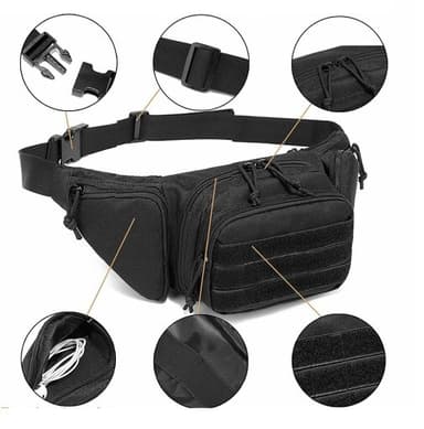 Tactical Outdoor Midjeväska 800D Oxford-Nylon Svart