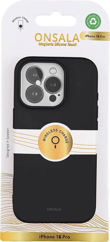 Onsala iPhone 16 Pro silicone fodral (svart)