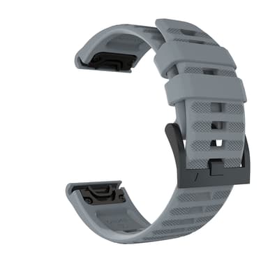 Silikon stålplåt Snap Watchrem för Garmin Fenix 7X 26mm Grå