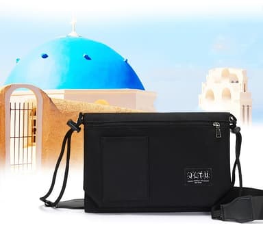 Cross-body passväska Multifunktionellt RFID-skydd Svart