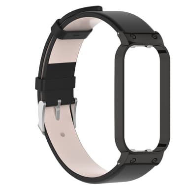 Klockarmband med fodral i äkta läder Svart