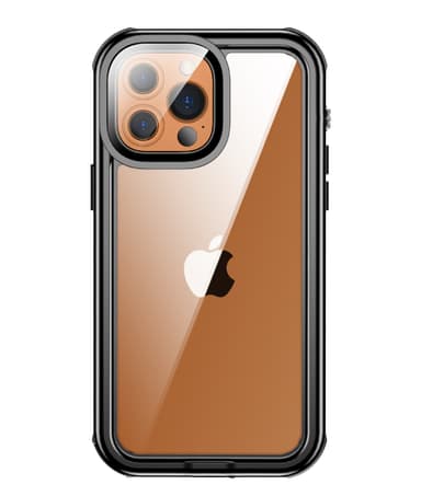 iPhone 13/13 Pro vattentätt fodral svart/grå/transparent