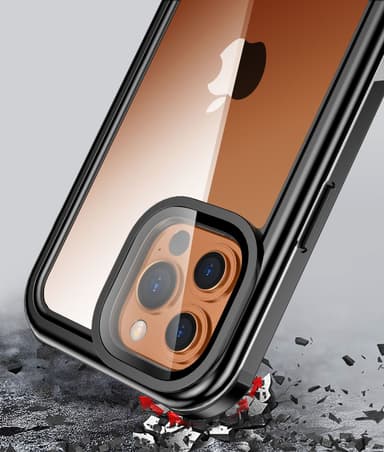 iPhone 13/13 Pro vattentätt fodral svart/grå/transparent