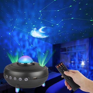12 Constellation 5 Planet Night Light-projektor Svart