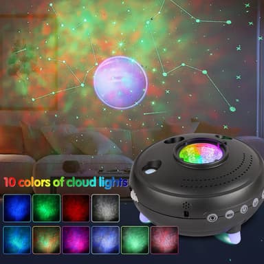 12 Constellation 5 Planet Night Light-projektor Svart