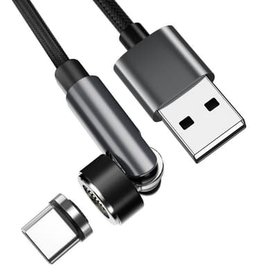 Magnetisk laddningskabel med USB-C-kontakt Svart 1 m