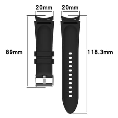 Enfärgad silikonarmbandsarmband för Samsung Galaxy Watch Svart S