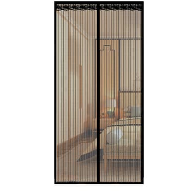 Myggnät för dörr med magnetisk stängning 100 x 220 cm Svart