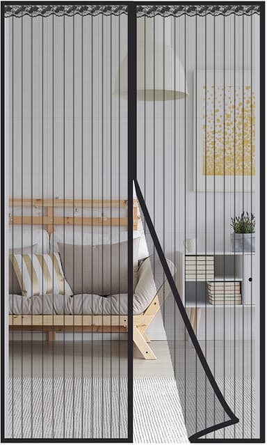 Myggnät för dörr med magnetisk stängning 100 x 220 cm Svart
