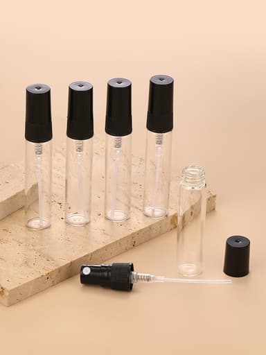 Mini refill parfymflaska sprayflaska 5 ml 5-pack Svart