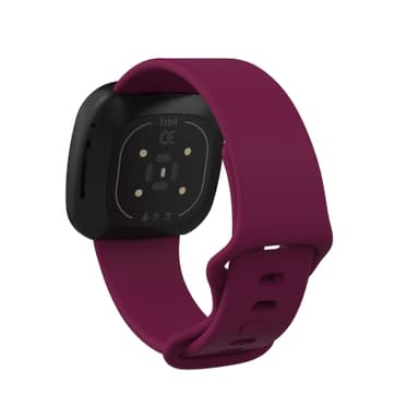 Fitbit Versa 3/Fitbit Sense armband silikon Vinröd (S)