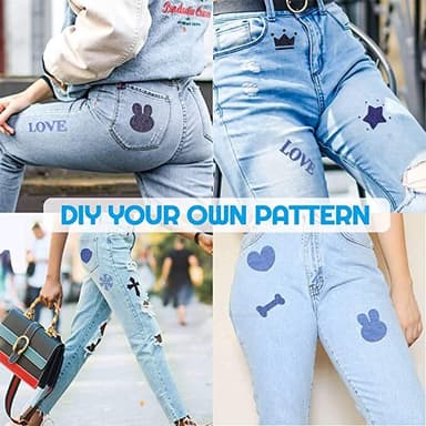 Stryka på lagningslappar för jeans 30 st Denim blå