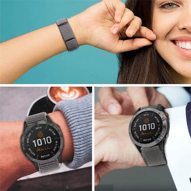 Klockarmband Garmin Fenix 7X/6X/5X/3/D2 Bravo/Descent MK1 Grå