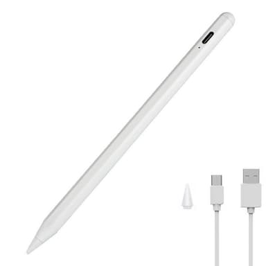 Uppladdningsbar styluspenna med tunn spets 1.45 mm Vit