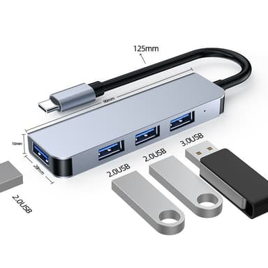 USB-hubb med 1 USB3.0-port och 3 USB2.0-portar