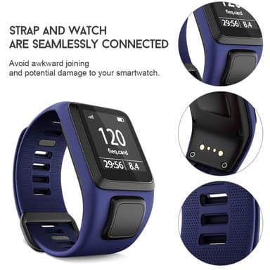 TomTom Adventurer / Golfer / Runner / Spark m.m armband silikon Mörkbl
