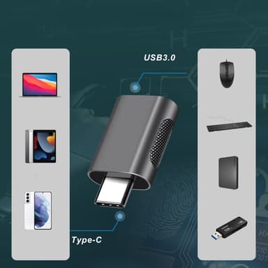 USB-C (hane) till USB 3.0 (hona) Adapter 10 Gbps Guld