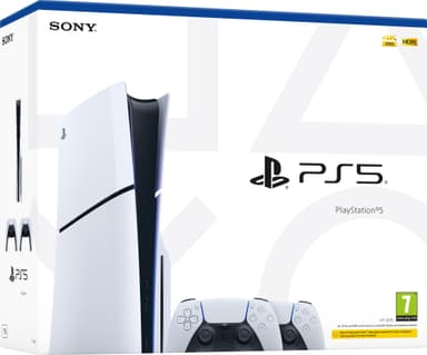 PlayStation 5 Slim Standard Edition konsol (med 2 kontroller)