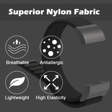 Fitbit Charge 2 armband nylon Svart