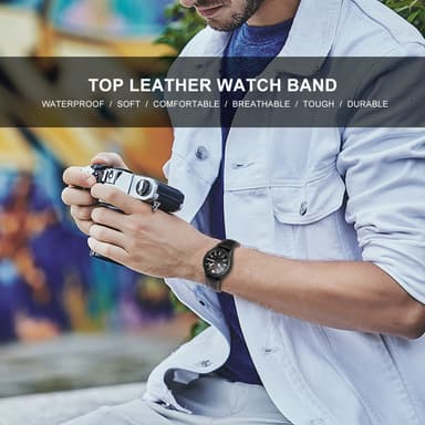 Samsung Galaxy Watch 3 (45 mm) armband Äkta läder Svart