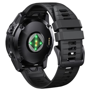 Tvåfärgat klockarmband i silikon för Garmin Fenix 7 Pro Svart 22mm