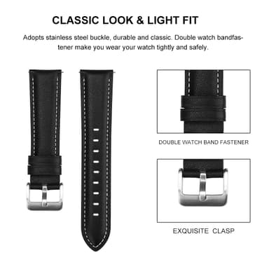 Samsung Galaxy Watch 3 (45 mm) armband Äkta läder Svart