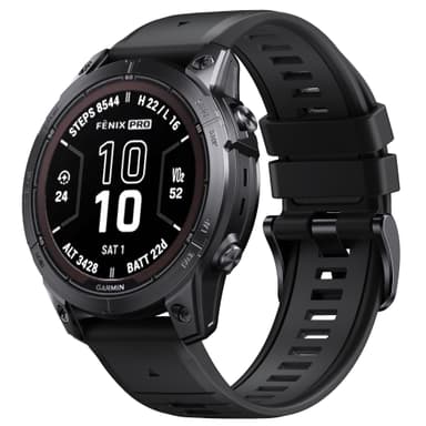 Tvåfärgat klockarmband i silikon för Garmin Fenix 7 Pro Svart 22mm