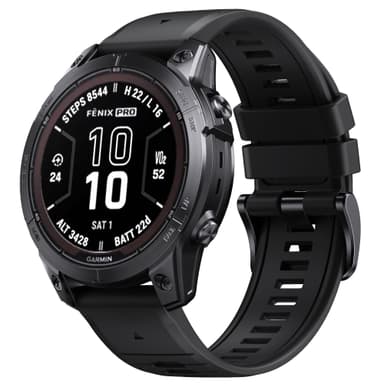 Tvåfärgat klockarmband i silikon för Garmin Fenix 7 Pro Svart 22mm